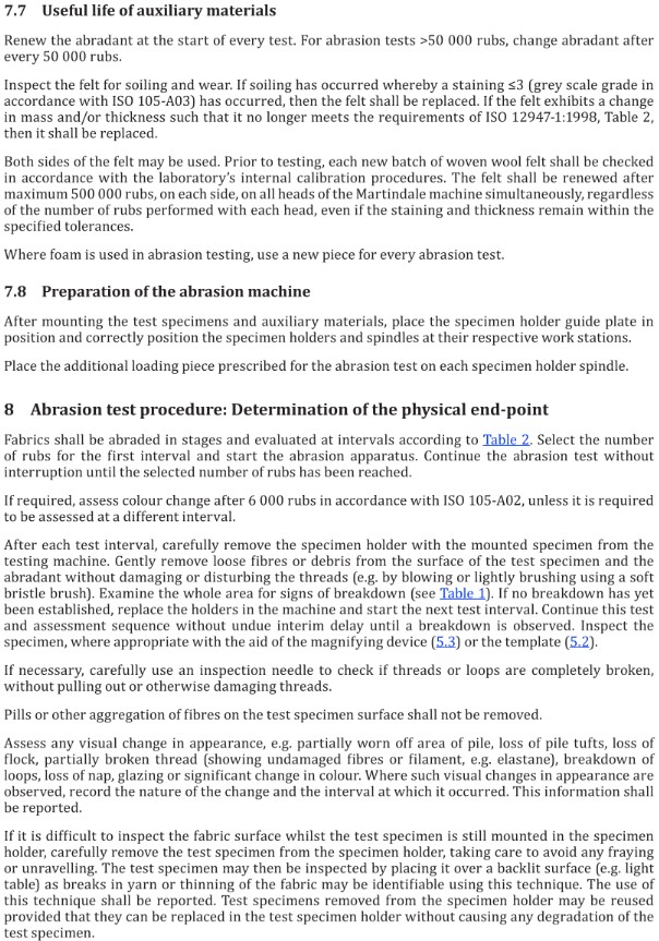 ISO 12947-2 Dtermination of specimen breakdown - Anytester (Hefei) Co. Ltd